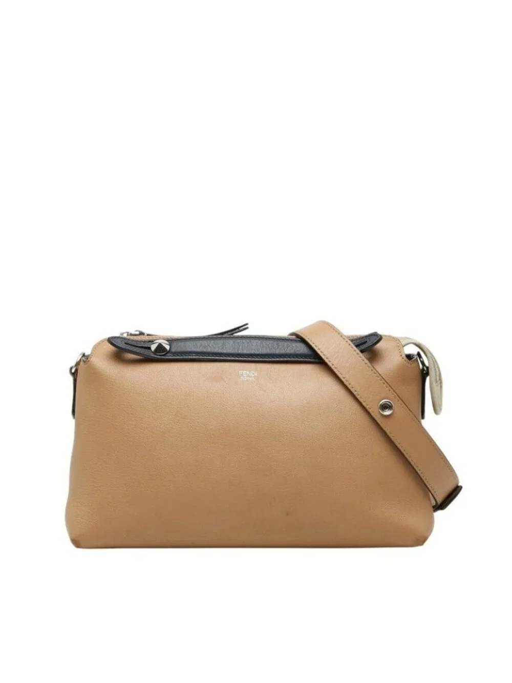 Fendi by the Way Medium Shoulder Bag Beige Black Leather